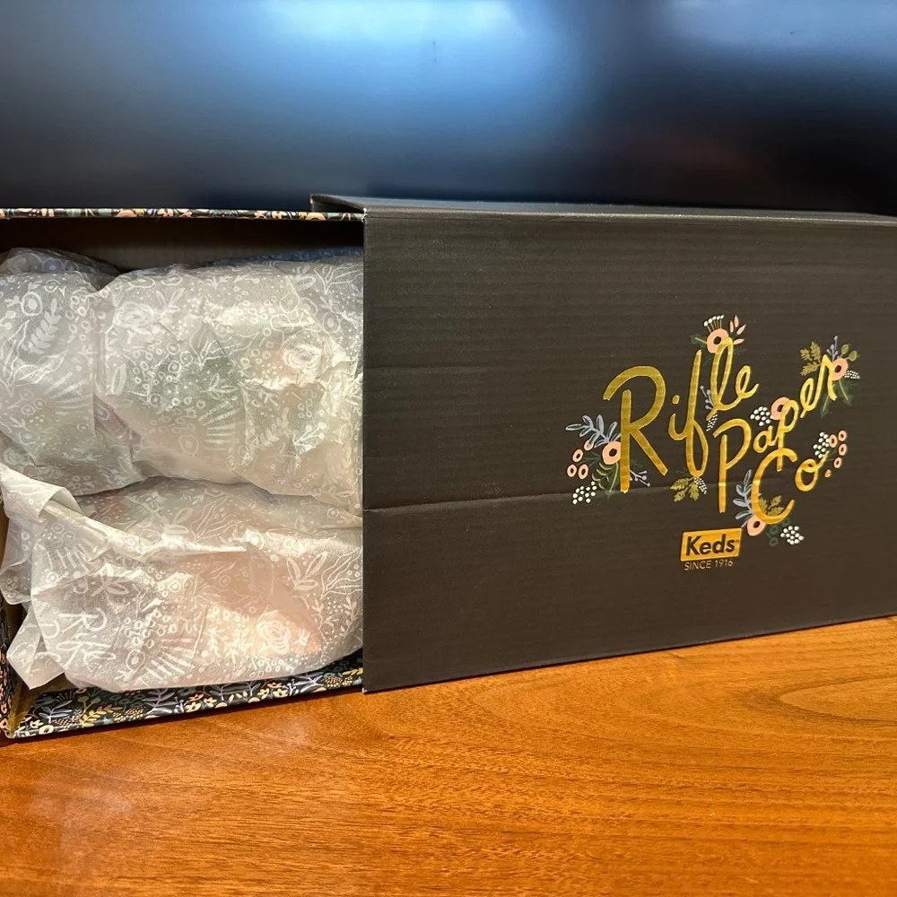 New Women's Keds Rifle Paper Co. Floral Print Sneakers Casual Shoes size 7.5 U.S - Picture 9 of 10